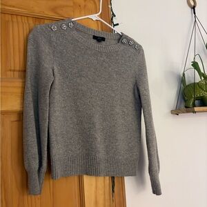J. Crew Gray Sweater with Embellished Shoulders